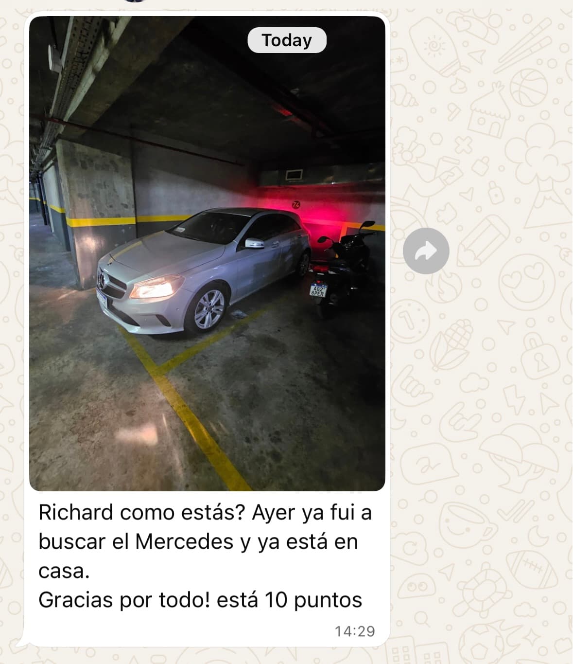 Mensaje de un cliente tras la revisión (4 de 11)