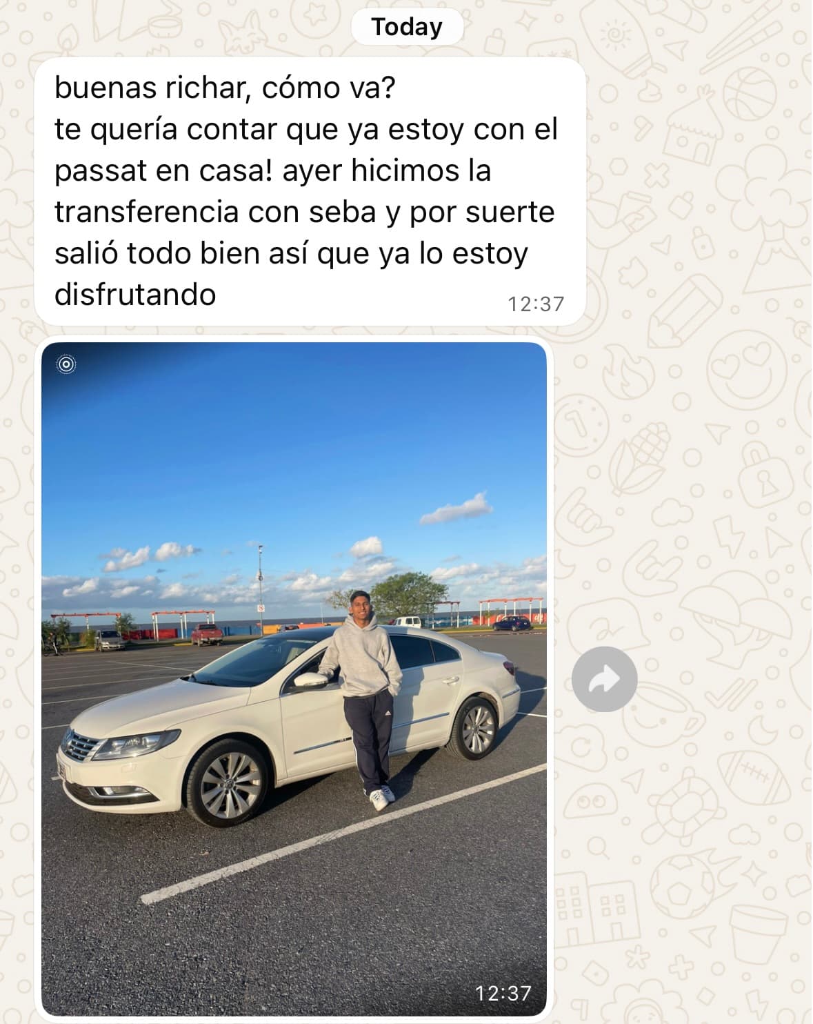 Mensaje de un cliente tras la revisión (6 de 11)